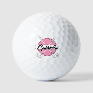 Custom Pink Personalised Golf Clubs Monogram  Balls