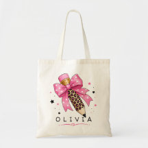 Custom Pink Polka Dot Bow Leopard Pencil Teacher