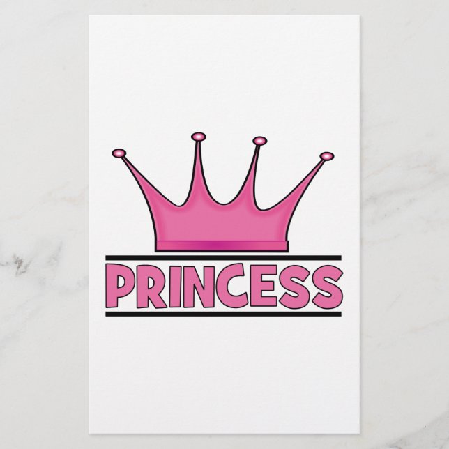 Custom Pink Princess Stationery (Front)