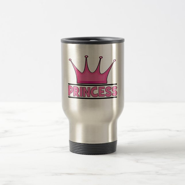 Custom Pink Princess Travel Mug (Center)