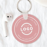 Custom Pink Promotional Business Logo Branded Key Ring<br><div class="desc">Easily personalise this coaster with your own company logo or custom image. You can change the background colour to match your logo or corporate colours. Custom branded keychains with your business logo are useful and lightweight giveaways for clients and employees while also marketing your business. No minimum order quantity. Bring...</div>