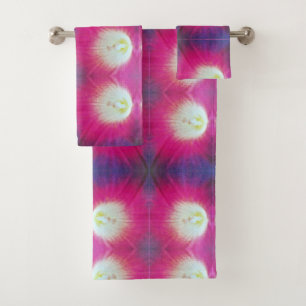 Custom Pink Purple Bath Towel Set