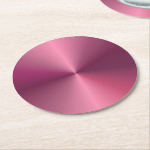 Custom Pink Purple Colour Elegant Blank Template Round Paper Coaster