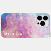 Custom Pink Purple Crystal Quartz Stone Name Cute Case-Mate iPhone Case (Back (Horizontal))