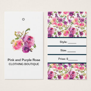 Custom Pink Purple Roses with Bar Code Price Tags