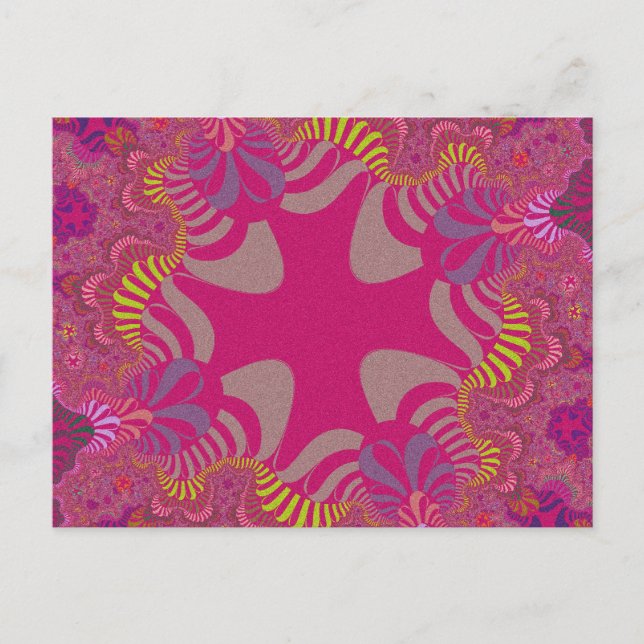 Custom Pink Rainbow Cross Postcard (Front)
