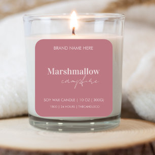 Custom Pink & Red Candle Label Sticker