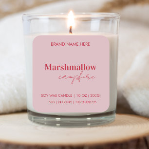 Custom Pink & Red Candle Label Sticker