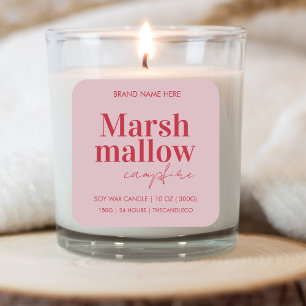 Custom Pink & Red Candle Label Sticker