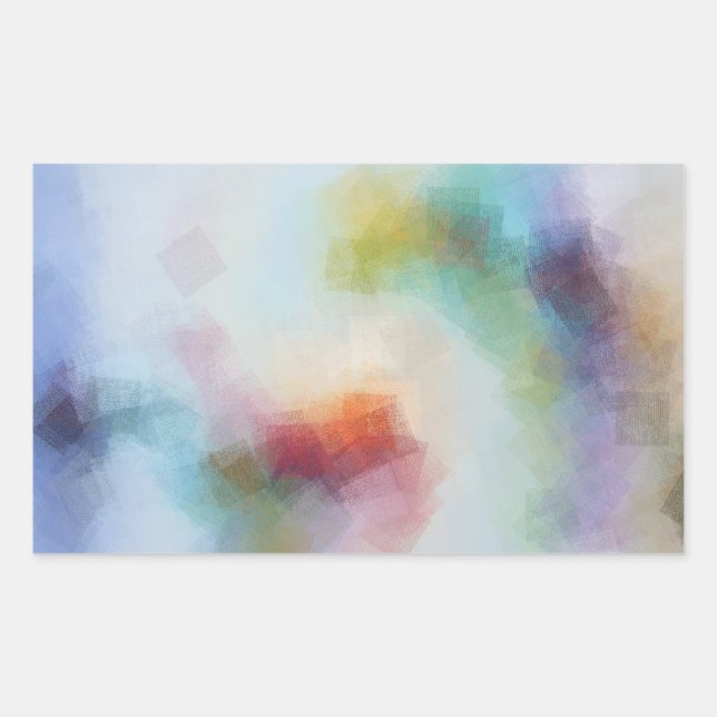 Custom Pink Red Yellow Orange Blue Green Colourful Rectangular Sticker (Front)