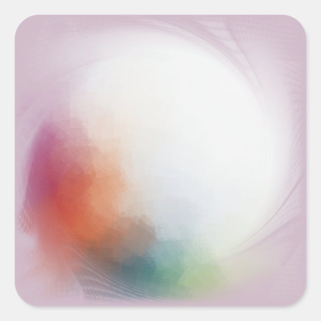 Custom Pink Red Yellow Orange Blue Green Modern Square Sticker (Front)