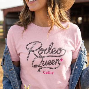 Custom Pink Rodeo Queen Bachelorette Party T-Shirt