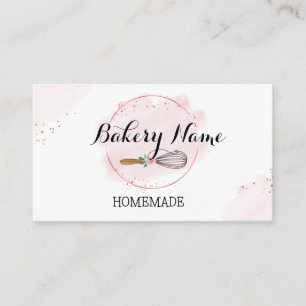 Custom Pink Rose Home Baker Business Card