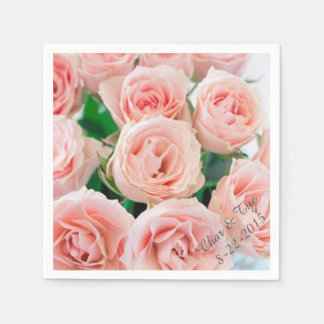 Custom Pink Rose Party Napkins