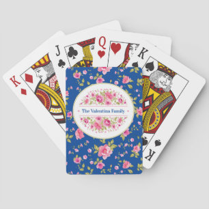 Custom Pink Roses Playing Cards
