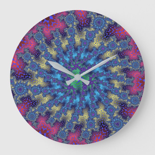 Custom Pink Seafoam Burst Wall Clock (Front)
