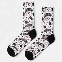 Custom Pink Senior Year Class Photo Socks