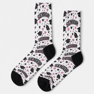 Custom Pink Senior Year Class Photo Socks
