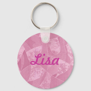 Custom Pink Stain Glass Key Chain