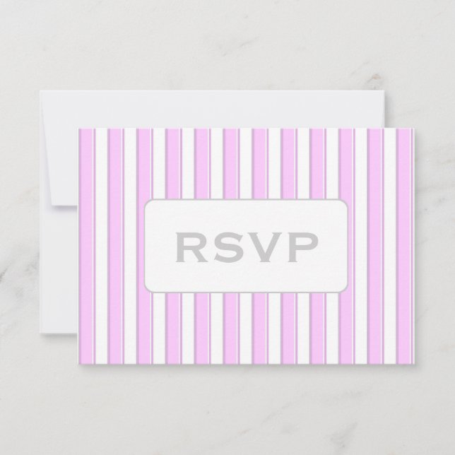 Custom Pink Stripe RSVP Cards (Front)