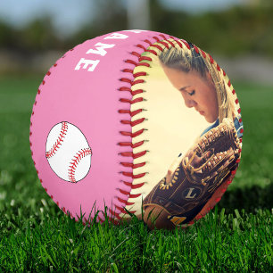 Custom Pink Team Player Name Number Photo Softball