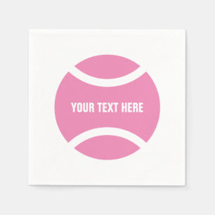 Custom pink tennis ball Birthday party napkins