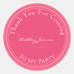 Custom Pink Thank You Sticker