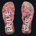 Custom Pink Tulip Flower Bride Flip Flops<br><div class="desc">Add a touch of colour as you get ready for the big day.</div>