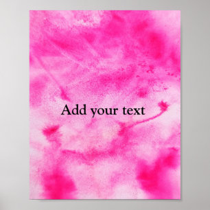 custom pink watercolor abstract add your text cust poster