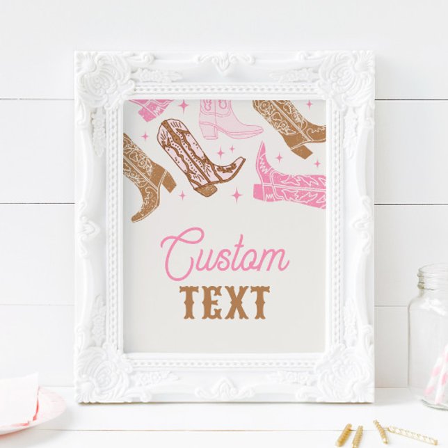 Custom Pink Western Party Sign (Creator Uploaded)