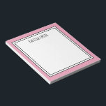 Custom Pink White Editable Colour Notepad<br><div class="desc">Pink (background colour can be edited) personalised notepad with your name or any text you choose at the top.</div>