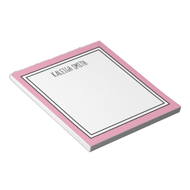 Custom Pink White Editable Colour Notepad (Angled)