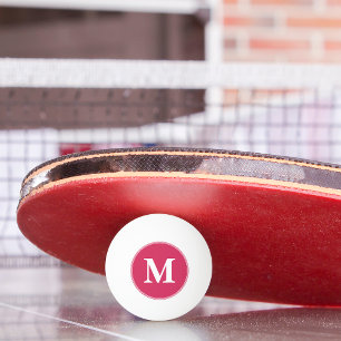 Custom Pink White Monogrammed Table Tennis Beer Ping Pong Ball