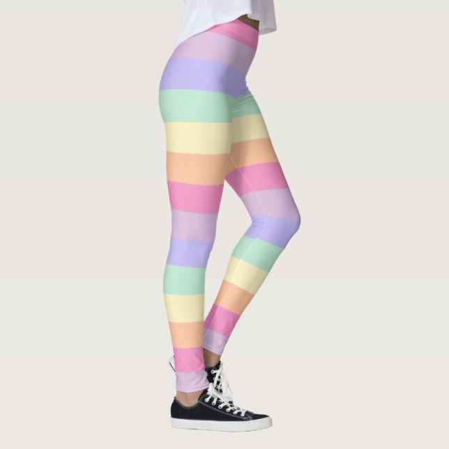 Custom Pink Yellow Blue Green Purple Womens Leggings (Right)
