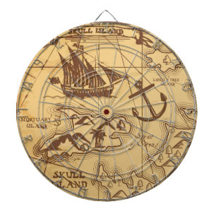 Custom Pirate map land point Family Dartboard