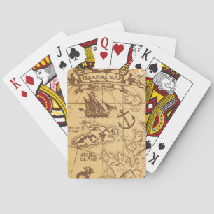 Custom Pirate map land point Family Playing Cards