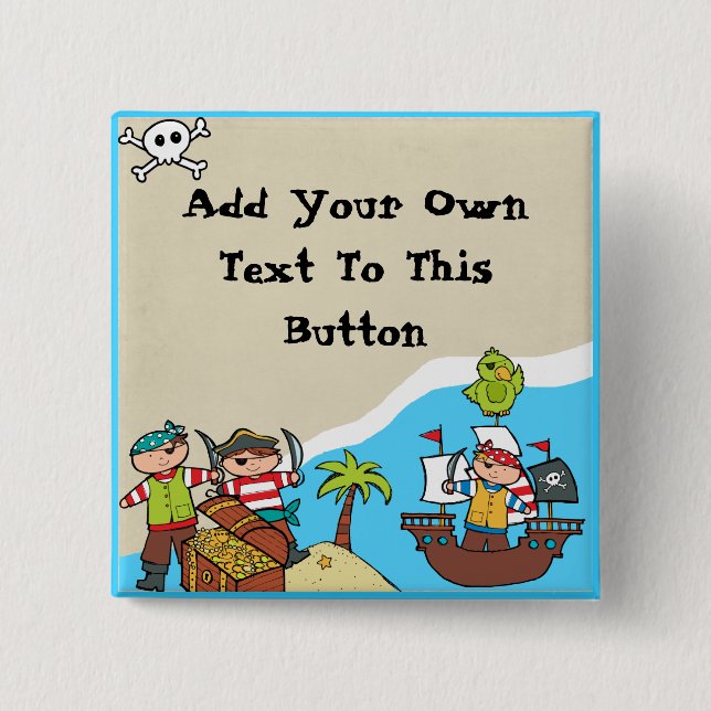 Custom Pirate Party Button (Front)
