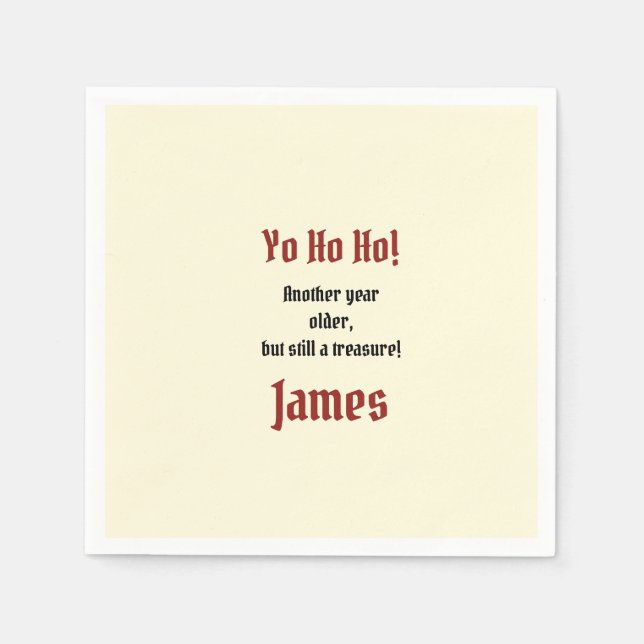 Custom Pirate-Themed Birthday Party  Napkin (Front)