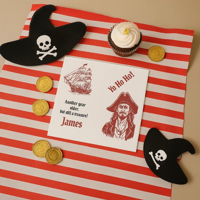 Custom Pirate-Themed Birthday Party  Napkin (Creator Uploaded)