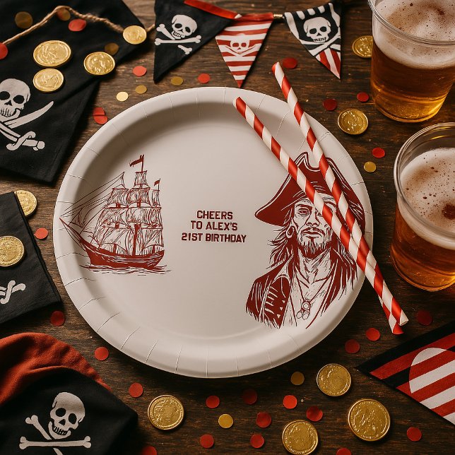 Custom Pirate-Themed Birthday Party  Paper Plate (Creator Uploaded)