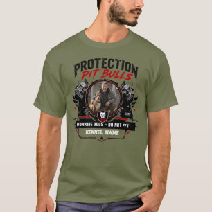 Custom Pit Bull Kennel - Custom Photo & Name T-Shirt