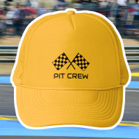 Custom Pit Crew Trucker Hat Racing Chequered Flags