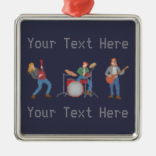 Custom Pixel Rock Band Metal Tree Decoration