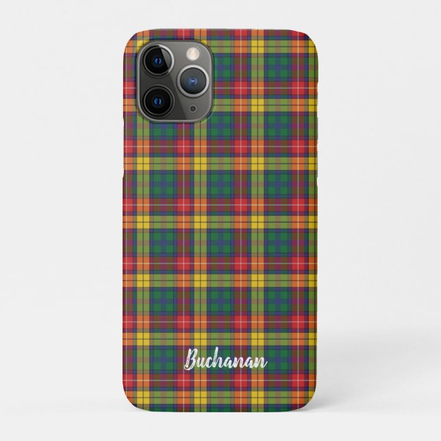 Custom Plaid Clan Buchanan Personalised Name Case-Mate iPhone Case (Back)