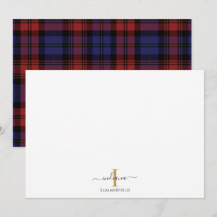 Custom Plaid Monogram Rustic Tartan  Card