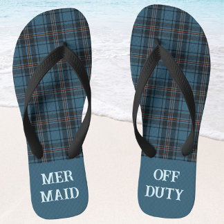 Custom Plaids Funny Beach Retirement Gifts for Dad Flip Flops