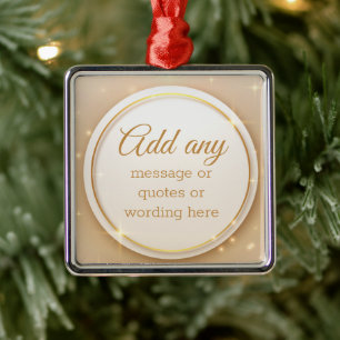 Custom Plain Elegant Gold Holiday Metal Ornament
