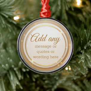 Custom Plain Elegant Gold Holiday Round Ornament