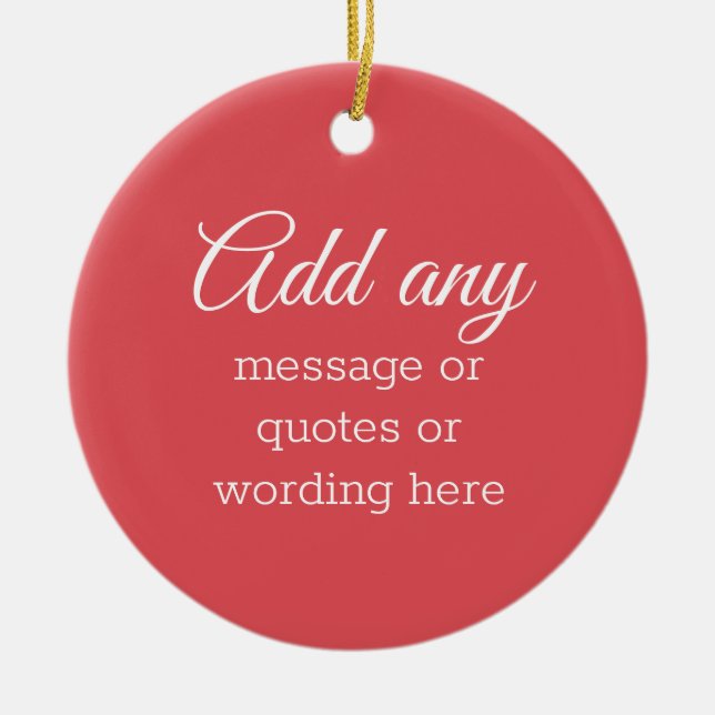 CUSTOM Plain Elegant Red Ceramic Ornament (Front)