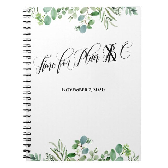 Custom Plan C Wedding with Eucalyptus Notebook (Front)